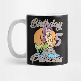 Fifth 5th Birthday Mermaid Princess Mug